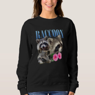 Three Raccoon Face Flower Trash Panda Sweatshirt