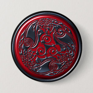 Three Ravens Ruby Shield Button