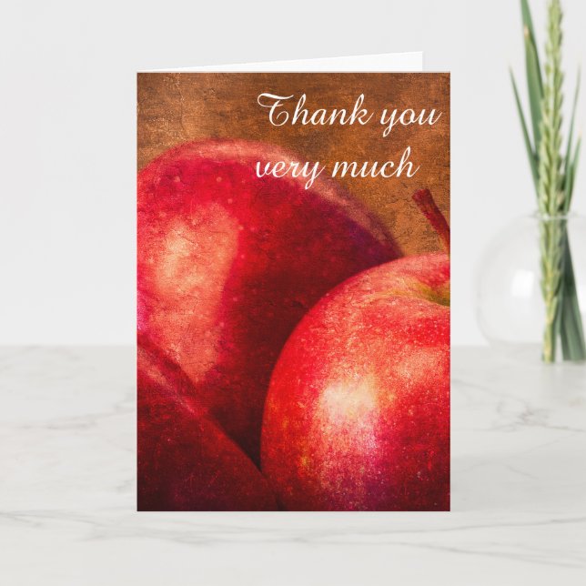 Three Red Apples Thank You Card (Front)