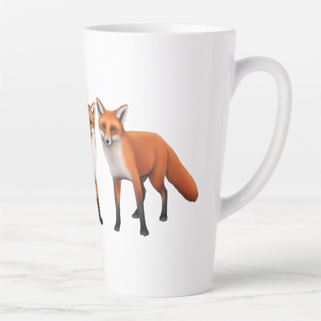 Three Red Foxes Fine Art Latte Mug (Right)