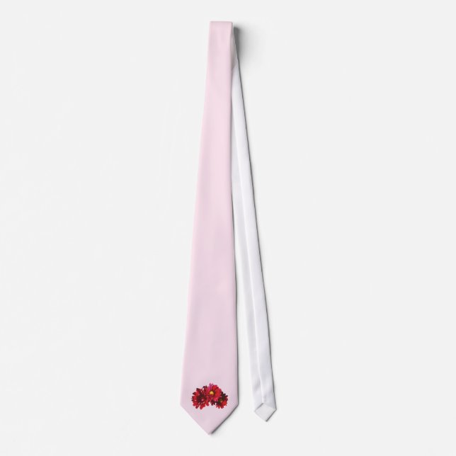 Three Red Mums Tie (Front)