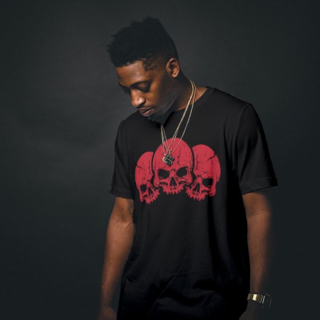 Three Red Skull T-Shirt (Creator Uploaded)