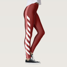 Three Reds Striped Leggings