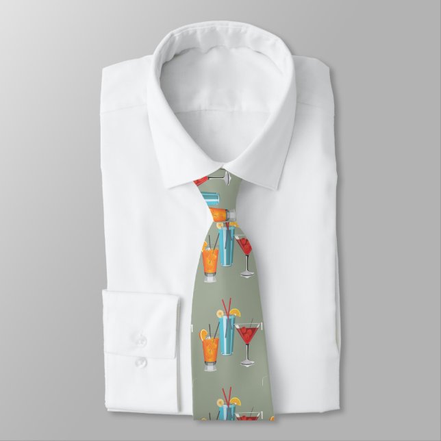 Three Retro Cocktails Tie (Tied)