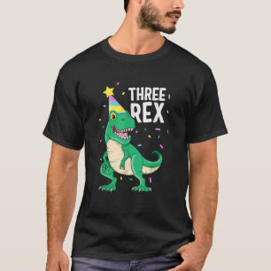 Three Rex 3rd Birthday Boy T Rex Dinosaur Party Ha T-Shirt
