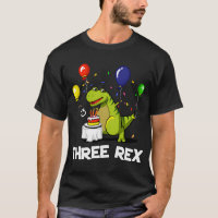 Three Rex 3rd Birthday Party Cartoon T-Rex Dinosau