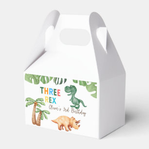 three-rex 3rd birthday party favour box