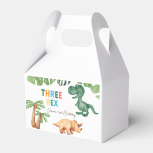 three-rex 3rd birthday party favour box
