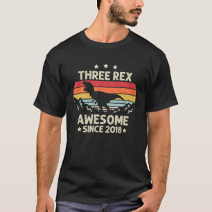 Three Rex 3Rd Birthday Third Dinosaur 3 Year Old B T-Shirt