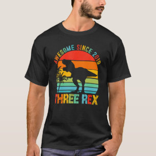 Three Rex 3rd Birthday Third Dinosaur 3 Year Old B T-Shirt