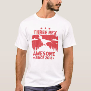 Three Rex 3Rd Birthday Third Dinosaur 3 Year Old B T-Shirt
