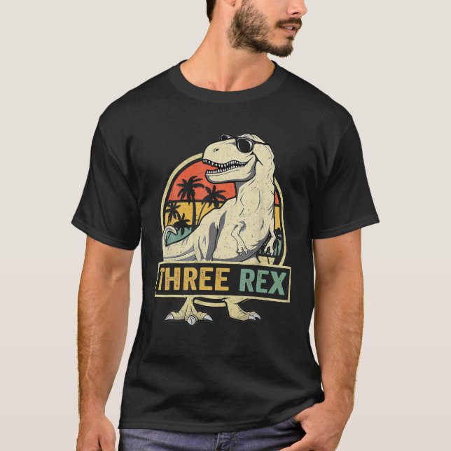 Three Rex 3Rd Birthday Third Dinosaur 3 Year Old G T-Shirt (Front)
