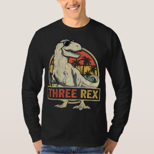 Three Rex 3rd Birthday Third Dinosaur 3 Year Old T-Shirt