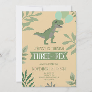 Three-Rex Birthday Invitation
