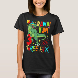 Three Rex Birthday Party Outfit Dinosaur 3 Year Ol T-Shirt