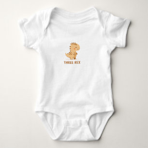 Three Rex Cute Dino Pun – Funny Kawaii Dinosaur Baby Bodysuit
