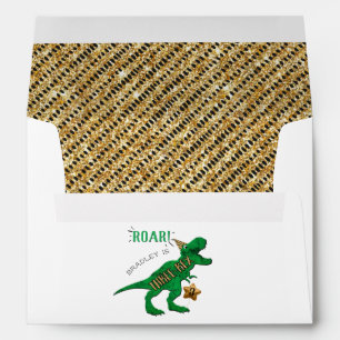 Three-Rex Dinosaur 3rd Birthday Envelope