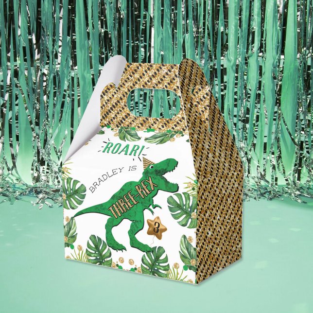 Three-Rex Dinosaur 3rd Birthday Favour Box (Creator Uploaded)