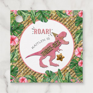 Three-Rex Dinosaur 3rd Birthday Favour Tags