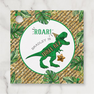 Three-Rex Dinosaur 3rd Birthday Favour Tags