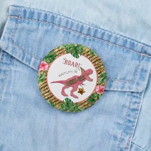 Three-Rex Dinosaur 3rd Birthday Party Favour 3 Cm Round Badge