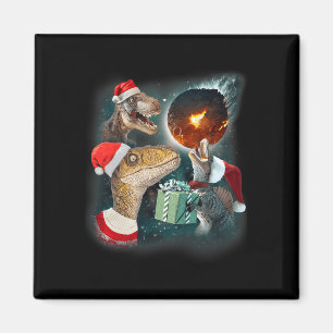 Three Rex Moon 3 Dinos Howling Weird Cursed Christ Magnet