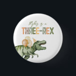 Three-Rex Party Button<br><div class="desc">Dinosaur Party Button

Ready to be personalised by you!</div>