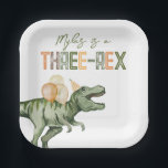 Three-Rex Party Paper Plates<br><div class="desc">Dinosaur Party Plates

Ready to be personalised by you!</div>