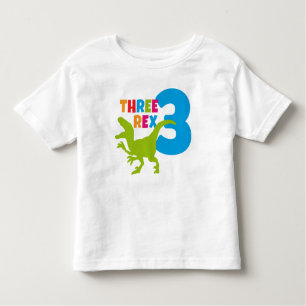 Three Rex Toddler 3rd Birthday White Toddler T-Shirt