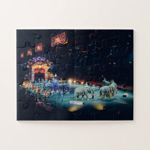 Three Ring Circus Elephants  Arena Jigsaw Puzzle