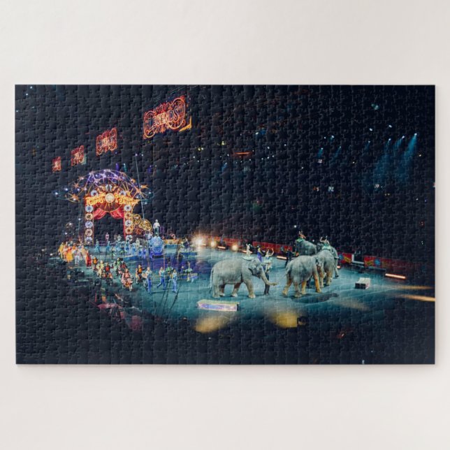 Three Ring Circus Elephants  Arena Jigsaw Puzzle (Horizontal)