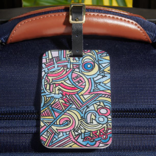 Three Ring Circus-Hand Painted Abstract Art Luggage Tag
