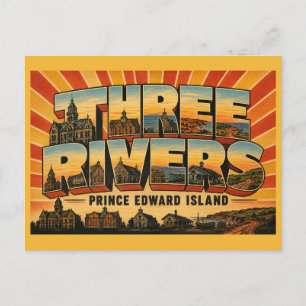 Three Rivers Prince Edward Island Amalgamated Town Postcard