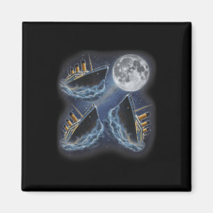 Three Rms Titanic Moon 3 Howling At Moon Funny Wei Magnet