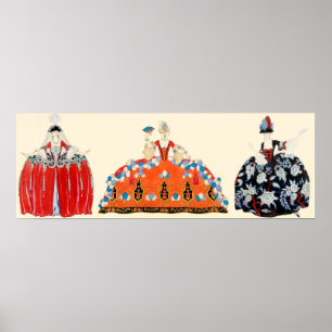 THREE ROCOCO LADIES,BEAUTY,FASHION COSTUME DESIGN POSTER