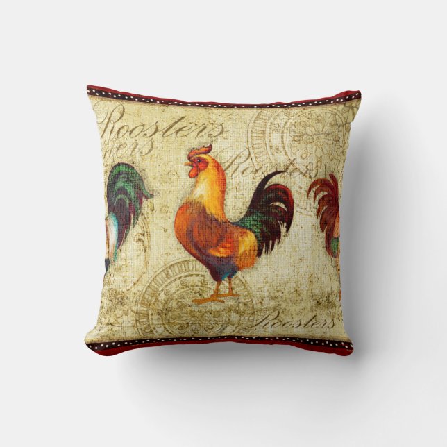 Three Roosters Cushion (Front)