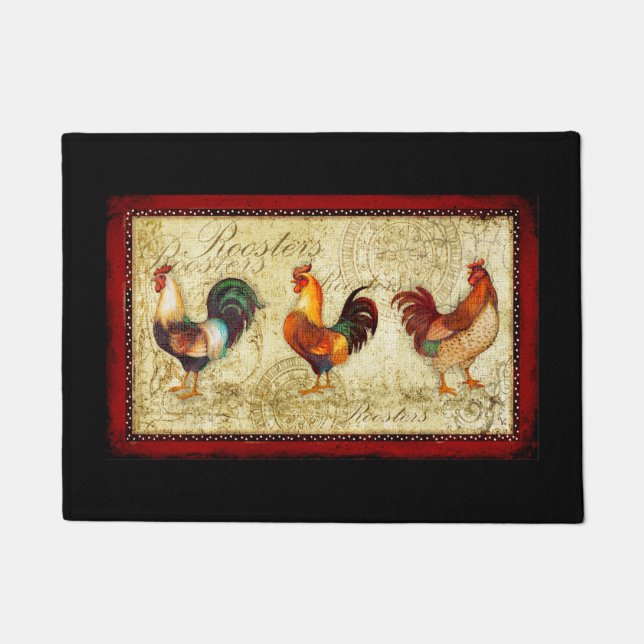 Three Roosters Doormat (Front)