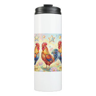 Three roosters thermal tumbler