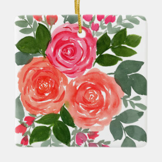 THREE ROSES CERAMIC ORNAMENT