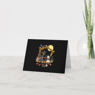 Three Rottweiler Dogs Halloween Dog Halloween Gift Note Card