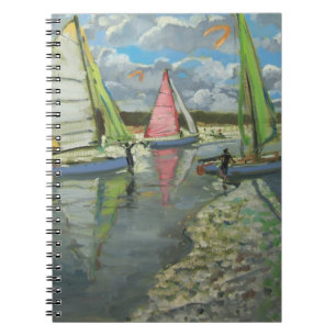 Three Sailboats Bray Dunes France Notebook