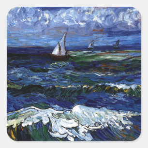 Three Sailboats Square Sticker