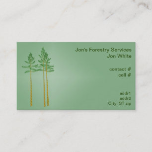 Three sawtimber sized pine trees business card
