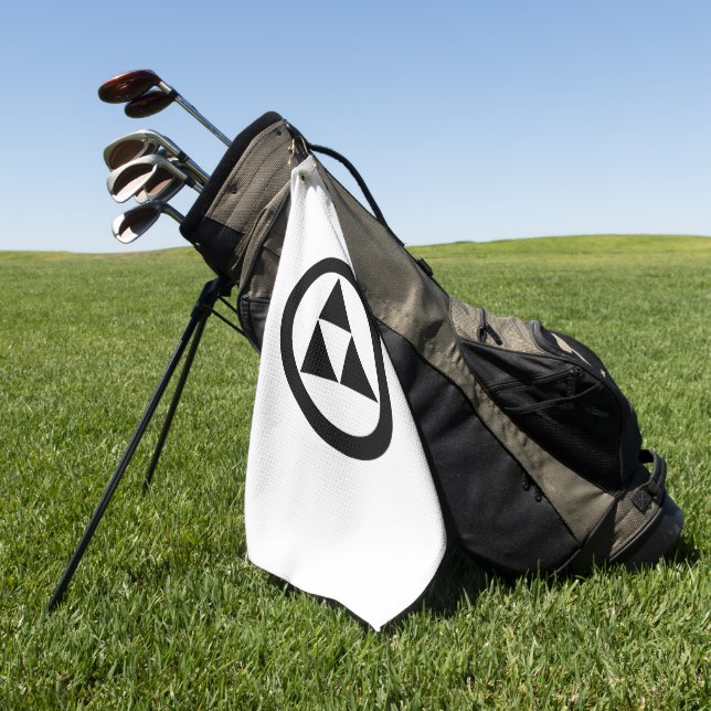 Three scales in circle golf towel (Green)