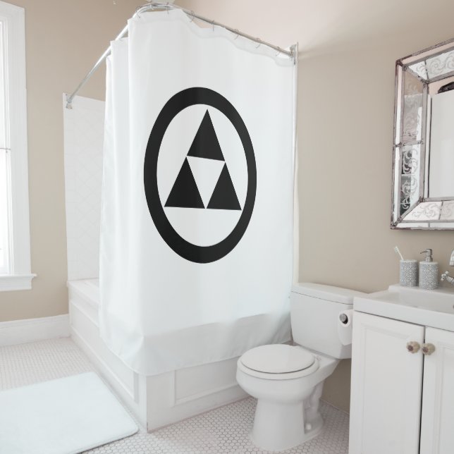 Three scales in circle shower curtain (In Situ)