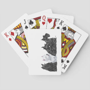 Three Scotties & a Westie Playing Cards