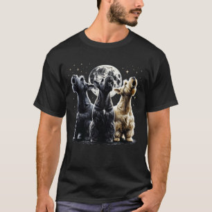 Three Scottish Terriers Howling at Moon Like T-Shirt