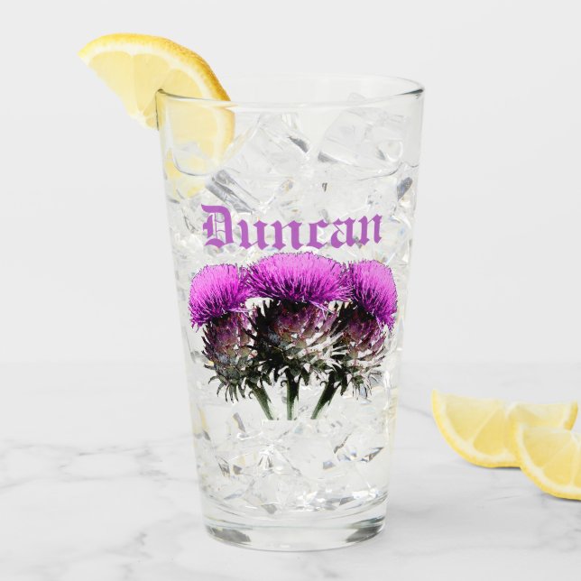 Three Scottish Thistles Glass (Front Ice)