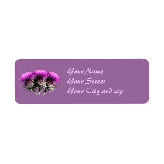 Three Scottish Thistles Return Address Label