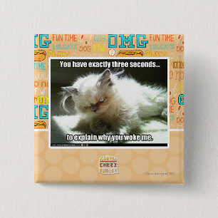 Three seconds 15 cm square badge
